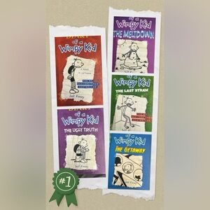 Diary of a Wimpy Kid Book Set of 5, The Last Straw, The Meltdown, The Getaway,